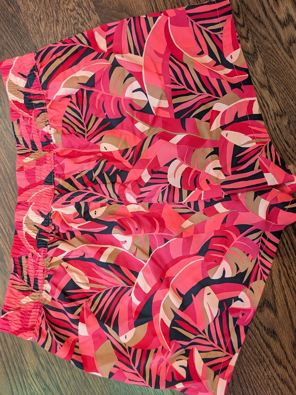 adidas Pink Red Tropical Print Athletic Shorts